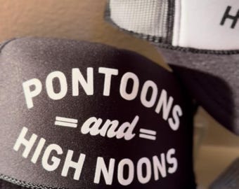 pontoon and high noon hat glitter font