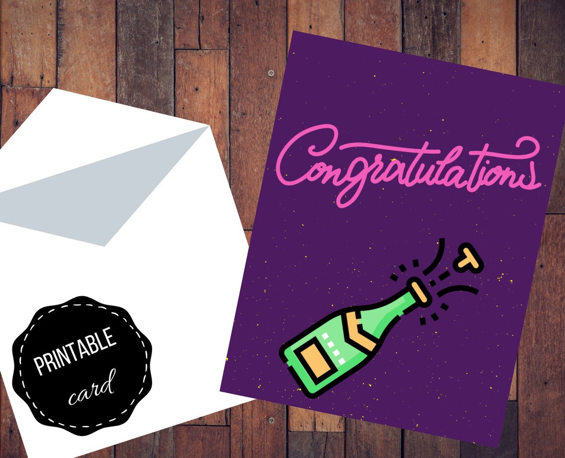 Instant Download PDF congratulations Card Greeting Card | Etsy