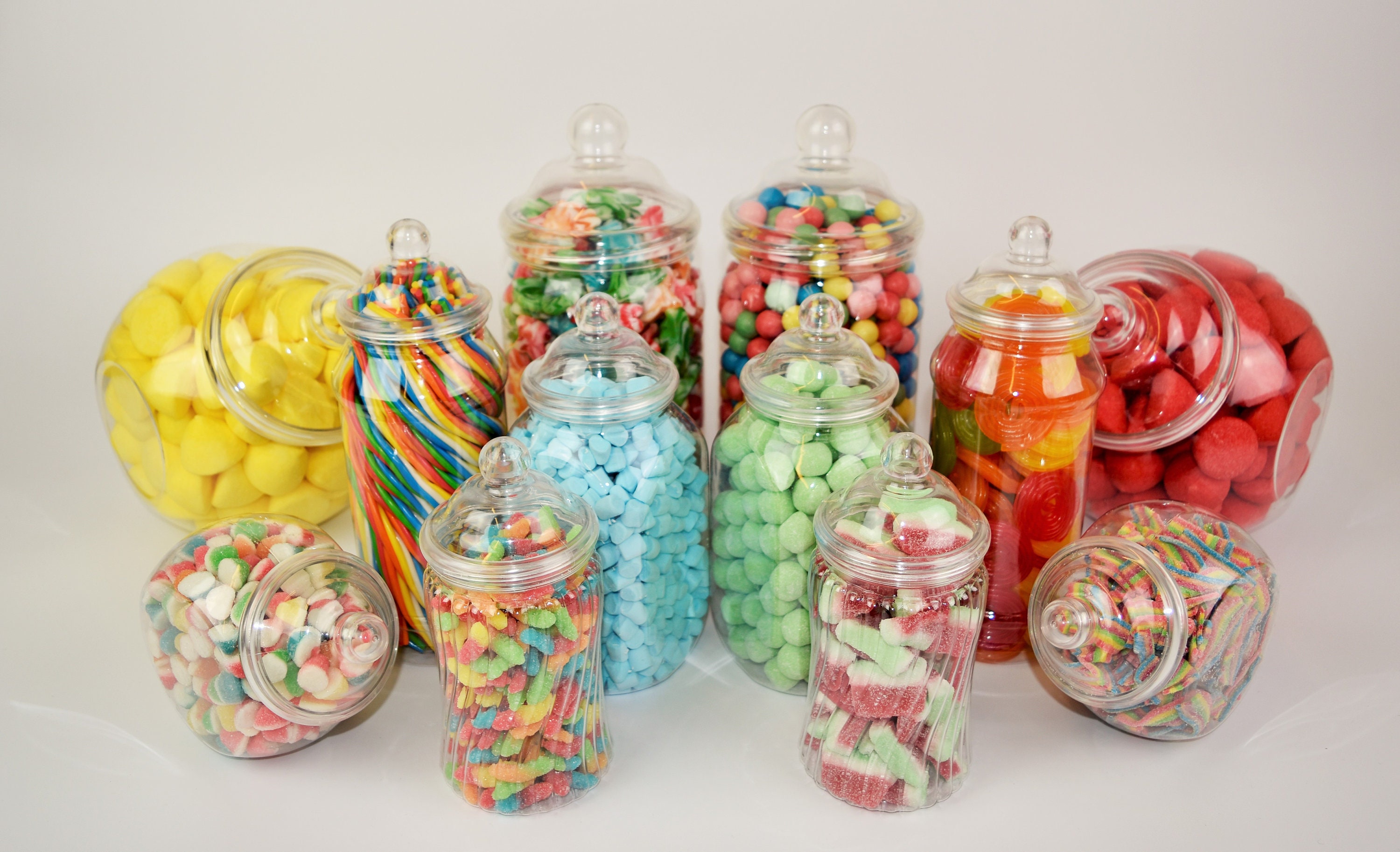 12 Jar Mixed Small & Large Plastic Sweet Candy Buffet Kit Etsy