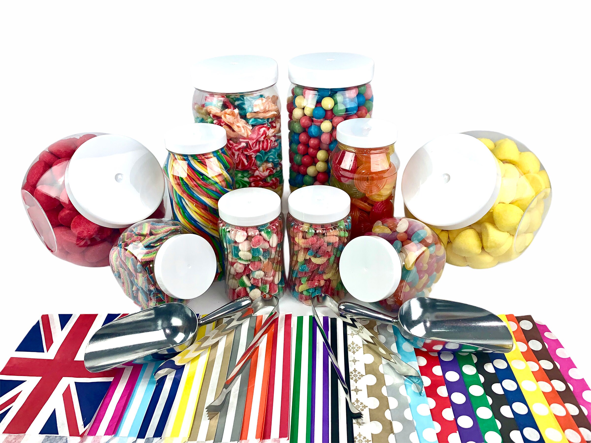 10 Jar Variety Plastic Sweet Buffet Candy Jar Kit White Lids 2 Etsy