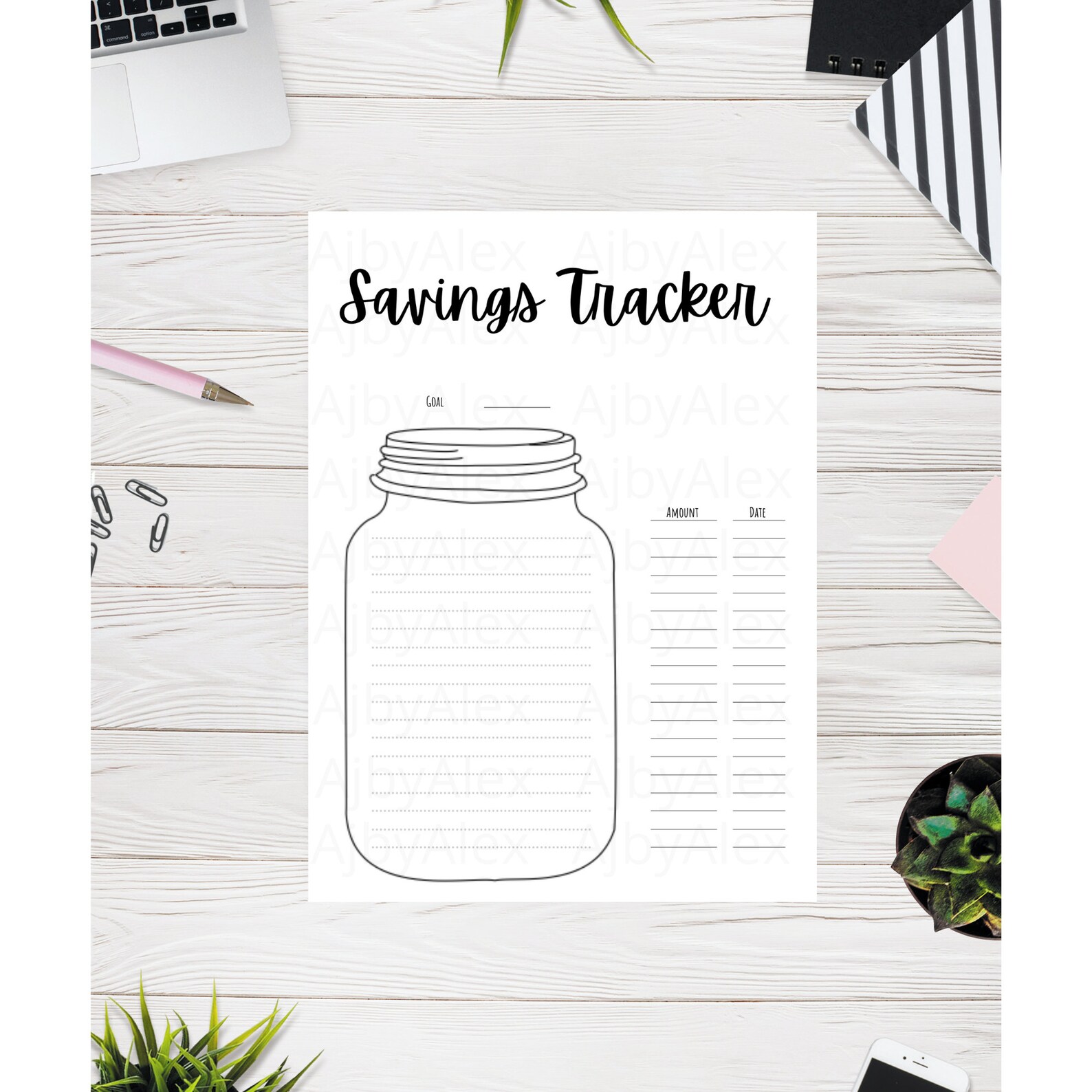 Savings Jar Printable Savings Goal Tracker Emergency Fund | Etsy