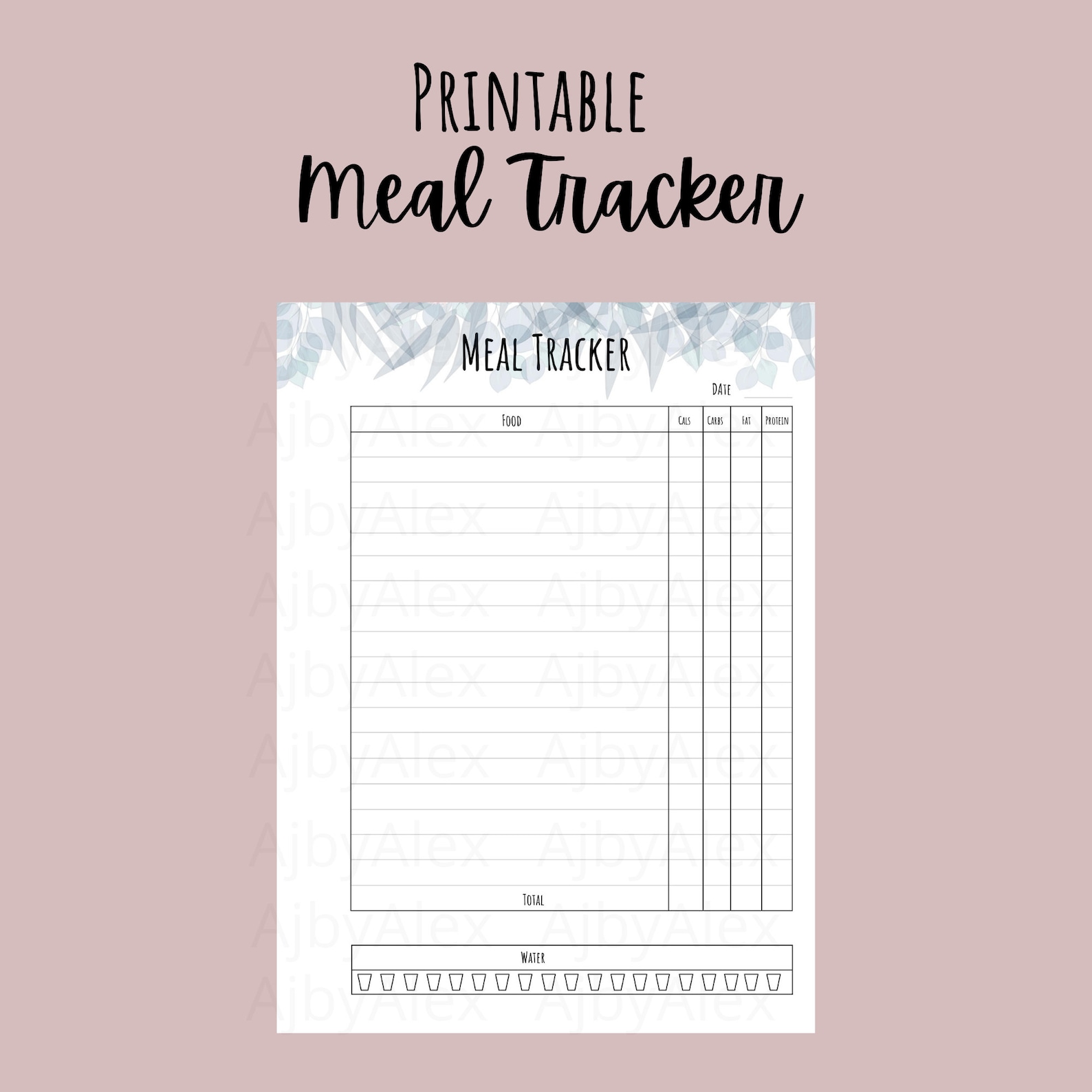 Food Journal Printable, Macro Tracker, Food Diary, Meal Tracker, Food Log, Calorie Tracking ...
