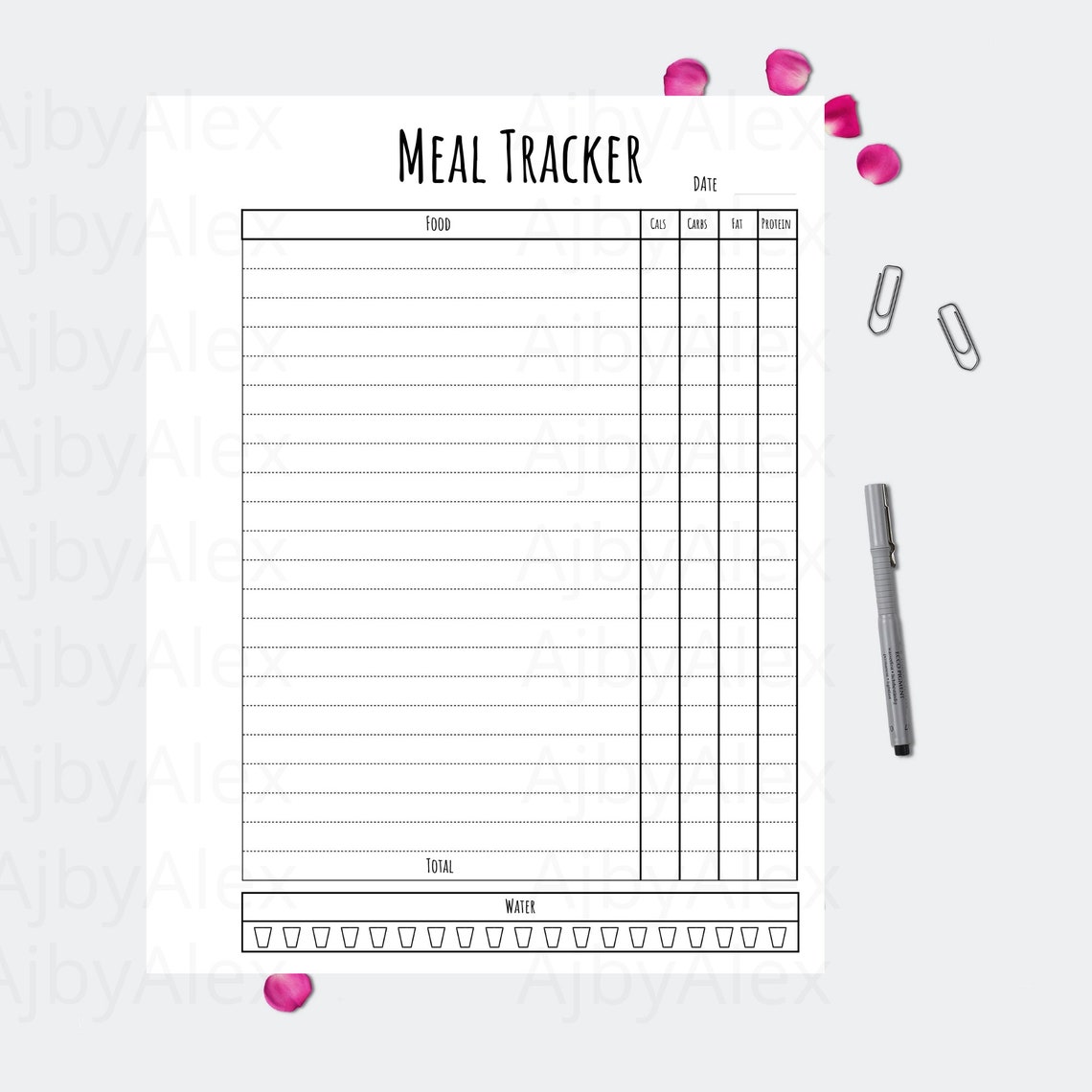 Food Journal Printable Macro Tracker Food Diary Meal | Etsy