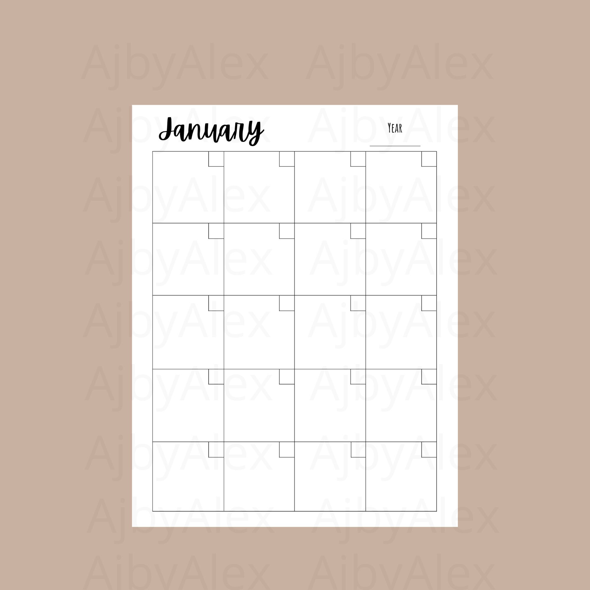 Letter Size Planner Printable Monthly Calendar Planner - Etsy México