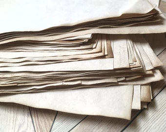 Coffee Stained Paper, Coffee Dyed Paper for Junk Journal, Old Distressed Paper, Aged Paper, Weathered Paper, Antique Paper For Scrapbooking