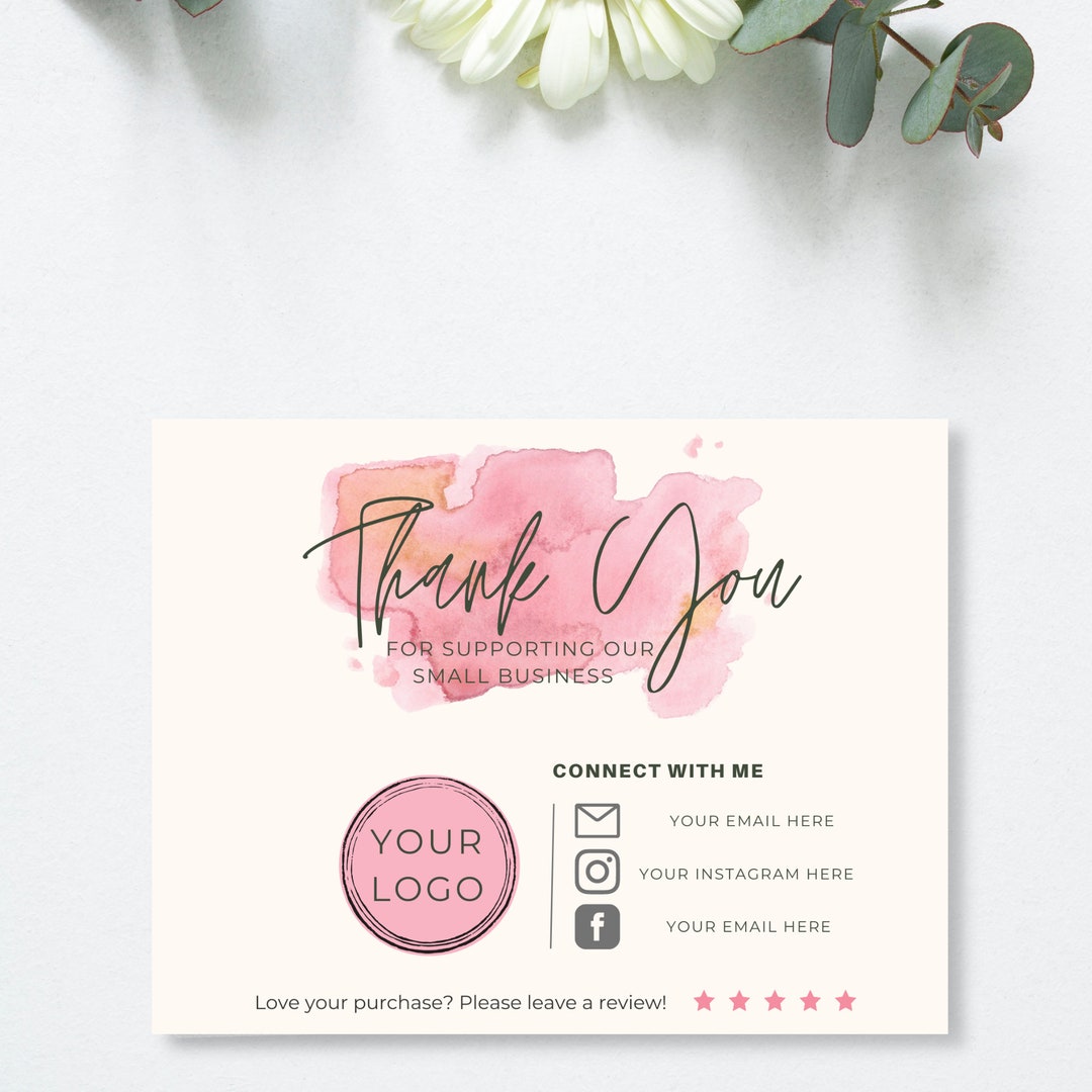 Small Business Thank You Card Template Printable Thank You - Etsy Canada