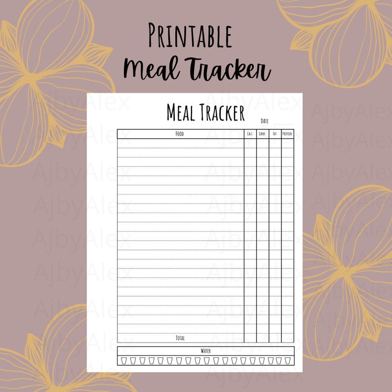 Food Journal Printable Macro Tracker Food Diary Meal | Etsy
