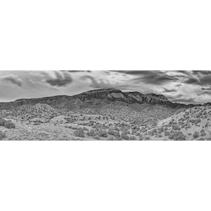 Long Exposure Black and White Photograph of Sandia Mountains Crest Foothills from Placitas - Albuquerque New Mexico Land of Enchantment
