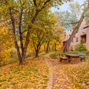Santa Fe River Trail and El Sendero Inn in The City Different New Mexico Land of Enchantment Wall Decor Mural Hanging