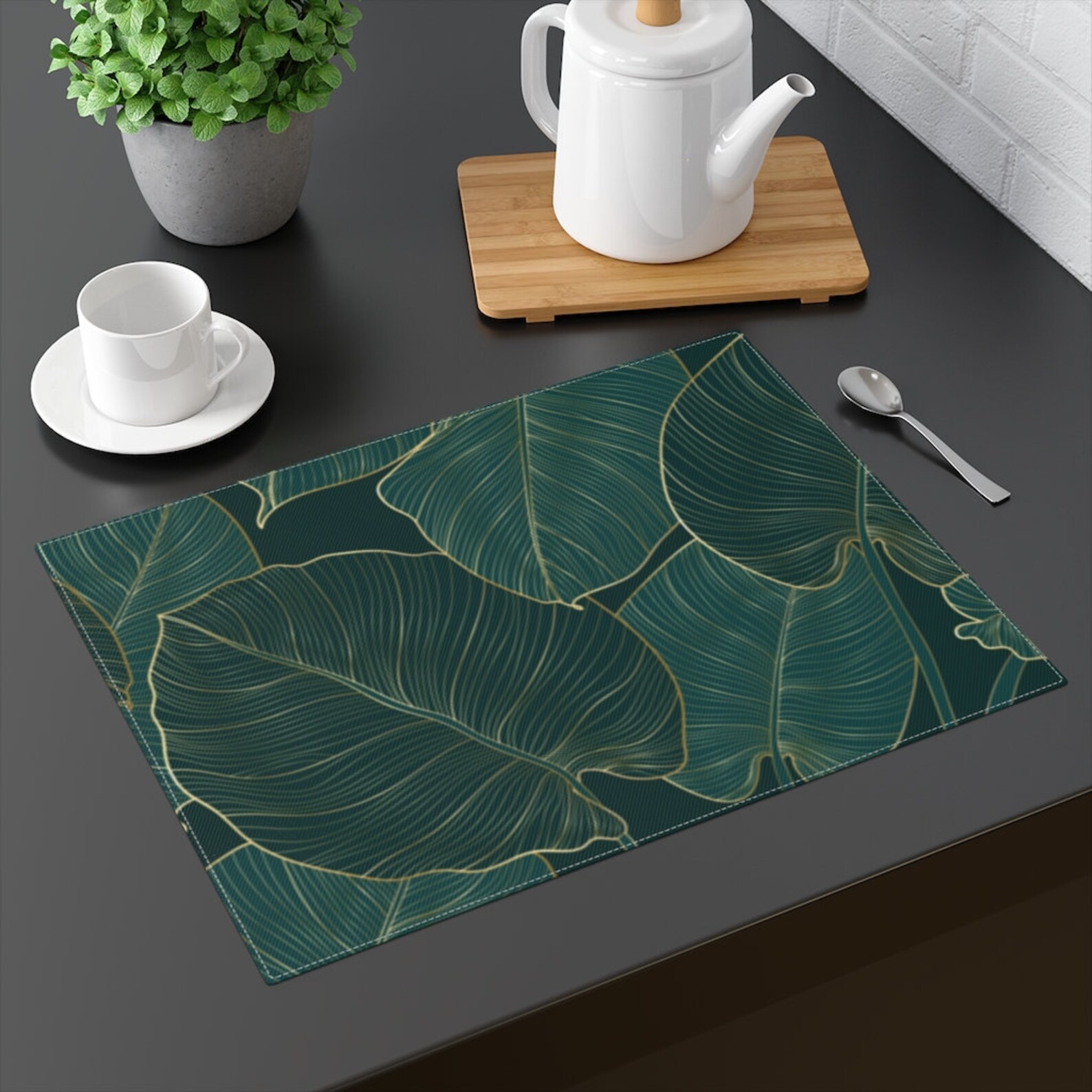 Greenery Placemat Cloth Placemats Botanical Table Linens Etsy