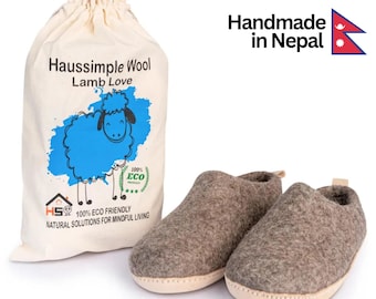 Handmade Felted Wool Slippers: Unisex Cozy Bedroom Shoes