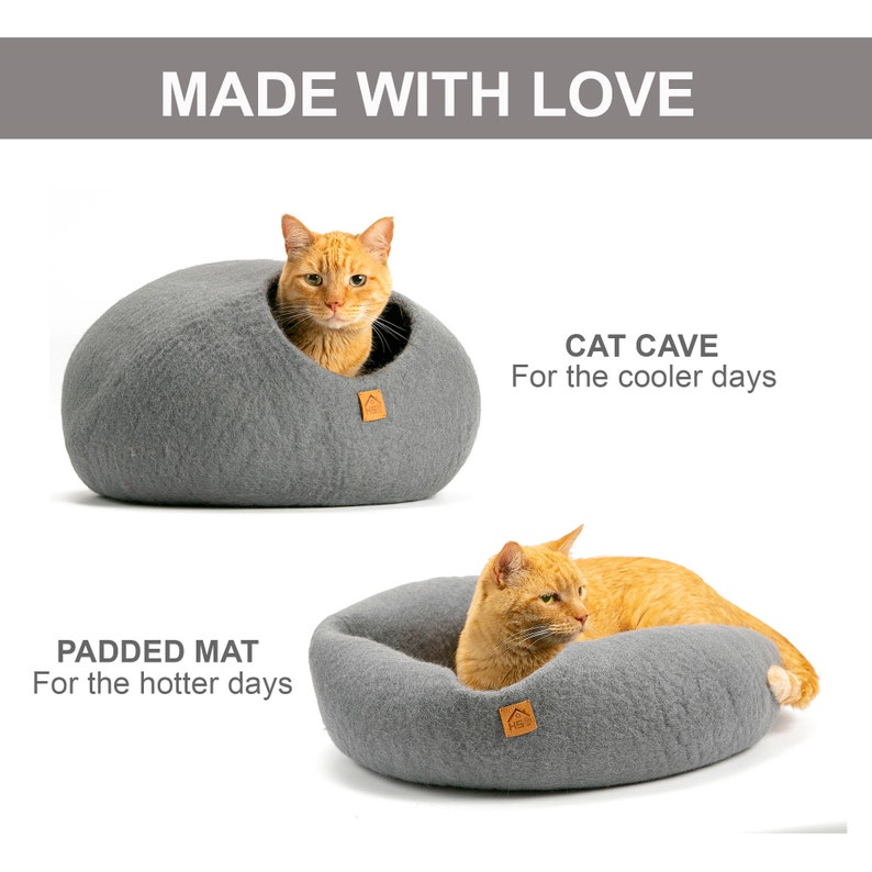 Soft Wool Cat Cave Warm Kitten Cave Sheep Wool Cat House - Etsy