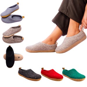 Handmade Felted Wool Slippers for Women, Mens Felt Slippers, Eco-Friendly Soft Cozy Warm Flip Flops for Ladies, Indoor Unisex Barefoot Shoes