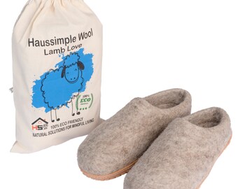 Cozy Handmade Wool Felted Slippers with Rubber Sole - Perfect for Outdoor adventures!