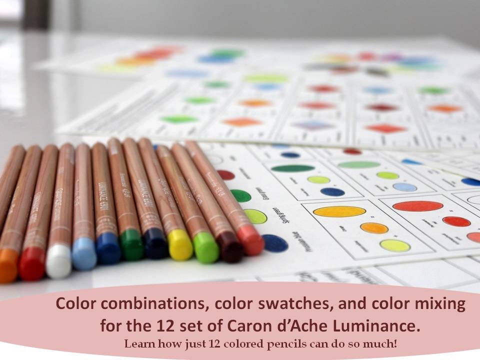 FABER CASTELL POLYCHROMOS Colored Pencils Workbook, Color Combinations &  Color Swatches for the Polychromos 12 Set, Printable Worksheets Pdf 