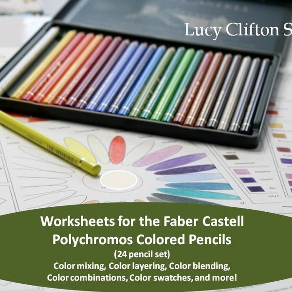 FABER CASTELL POLYCHROMOS colored pencils workbook, Color combinations & Color swatches for the Polychromos 24 Set, Printable worksheets pdf