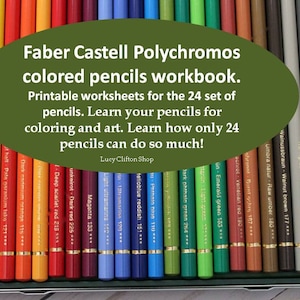 FABER CASTELL POLYCHROMOS colored pencils workbook, Color combinations & Color swatches for the Polychromos 24 Set, Printable worksheets pdf