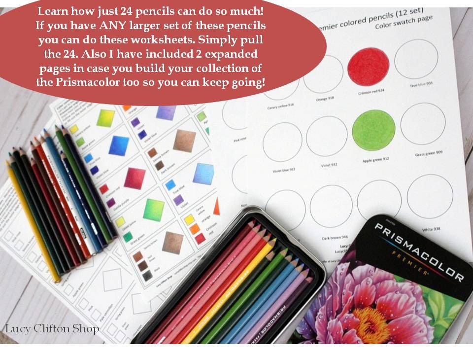 Arrtx LARGE PRINT 126 Colored Pencil Set DIY Color Chart / Swatch Sheet  Digital Download 