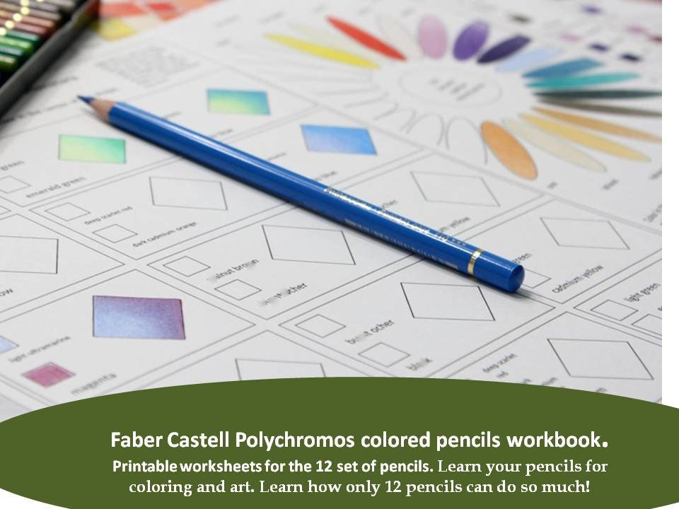 Modèle de nuancier de crayons Polychromos 72 Modèle de coloriage imprimable  Suivi des couleurs Tableau de référence du projet Téléchargement instantané  -  France