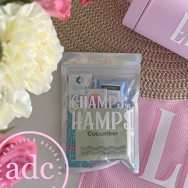Champs in the Hamps Hangover Kit || Hangover Recovery Kit || Hangover Glam Kit || Bachelorette Party Favor || The Hamptons