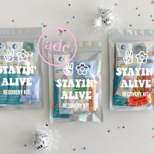 The Original Stayin' Alive Recovery Kit || Disco Theme || Hangover Recovery Kit || Hangover Glam Kit || Bachelorette Favor || Girls’ Night