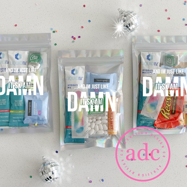 The Original Taylor Swift, Damn its 7am Custom Hangover Kit || Hangover Recovery Kit || Bachelorette Party Favor || Bachelorette Party