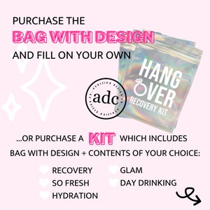 The Original Hangover Kit Hangover Recovery Kit Hangover Glam Kit Bachelorette Party Favor Bachelorette Party Girls Night image 2