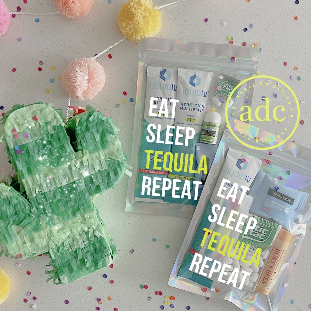 Eat Sleep Tequila Repeat Hangover Kit Hangover Recovery Kit Etsy