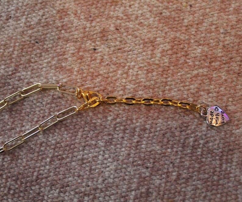 Butterfly Necklace on Gold Paperclip Chain