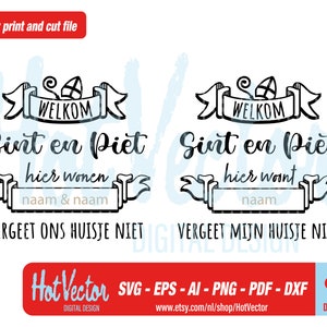Welkom Sint en Piet plotter sjabloon digitale clipart, instant download, gratis commercieel gebruik, instant download, sticker gesneden bestand voor hobbyisten