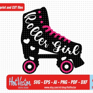Roller skate girl clipart, skate derby image for personal and commercial use, instant download, clip art cut file for crafters