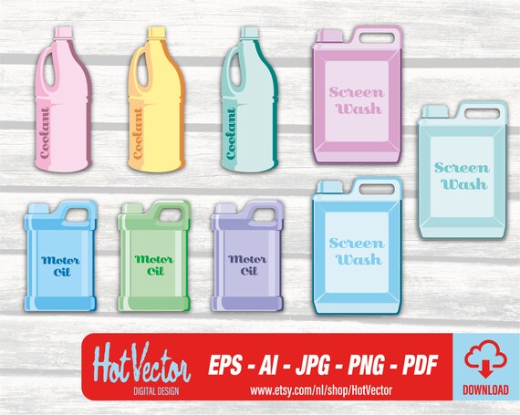 Car Coolant Screen Wash Oil Digital Download Ai Eps Etsy