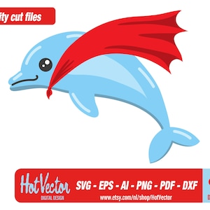 Super eroe delfino - DOWNLOAD DIGITALE - svg, ai, eps, png, dxf, pdf - uso commerciale gratuito