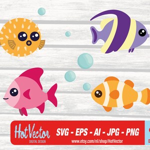 colorful fish - DIGITAL DOWNLOAD - ai, eps, png, jpg - free commercial use