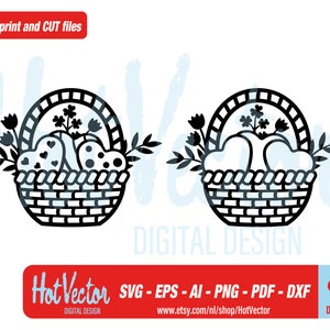 Basket of hope digitale clipart, plotter print bestanden, svg, dxf, png, eps, ai, gratis commercieel gebruik, instant download, diy cut craft