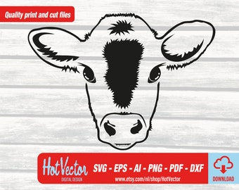 Baby Cow Clipart: Farm Animal Silhouette (Digital Download)