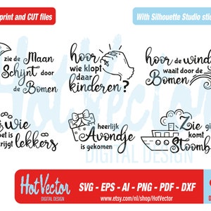 Sinterklaasliedjes clipart, Sinterklaas plotter afbeelding voor persoonlijk en commercieel gebruik, instant download, clip art cut bestand voor hobbyisten