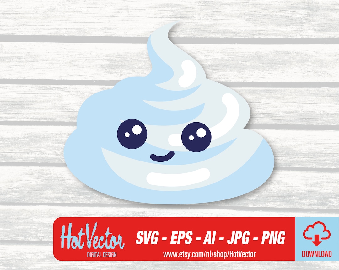 Whipped Cream Emoji DIGITAL DOWNLOAD Ai, Eps, Png, Jpg Free Commercial
