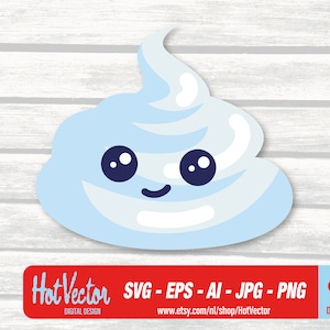 Whipped cream emoji - DIGITAL DOWNLOAD - ai, eps, png, jpg - free commercial use