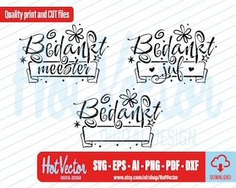 Bedankt Juf Meester SVG Bundle: Teacher Appreciation Clipart (Digital Download)