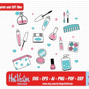 makeup digital clipart, cosmetics image for personal and commercial use, instant download, clip art cut file for crafters