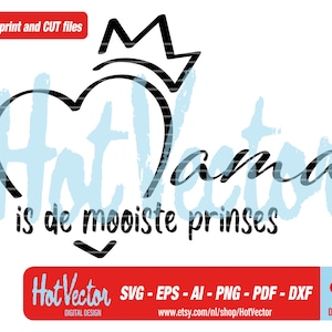 Mamá princesa digital clipart, plotter e imagen impresa para uso personal y comercial, descarga instantánea, archivo de corte de imágenes prediseñadas para artesanos