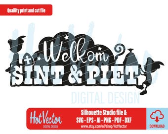 Welkom Sint & Piet Clipart: SVG, PNG, PDF Files (Digital Download)