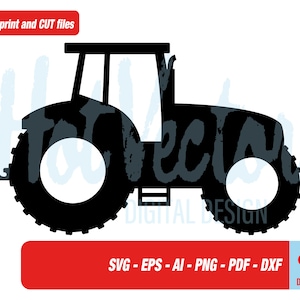 Clipart de trator, svg, ai, eps, pdf, png, dxf, imagem de impressão e plotter para uso pessoal e comercial, download instantâneo