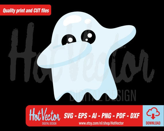 Dabbing Kawaii Ghost Clipart, Halloween Digital Download (svg, ai, eps, png, pdf, dxf)