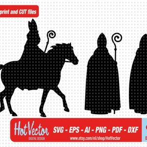 Imágenes Prediseñadas de Sinterklaas, imagen de Sint para uso personal y comercial, descarga instantánea, archivo de corte de imágenes prediseñadas para artesanos