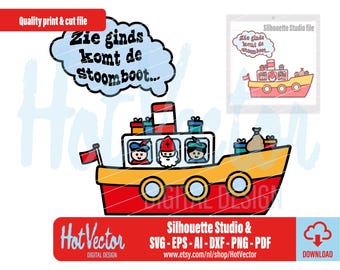 Sinterklaas Steamboat SVG: Dutch Holiday Craft File (Digital Download)