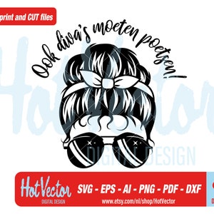 Diva's moeten ook poetsen digital clipart, archivos de impresión de plotter, pdf, svg, dxf, png, eps, ai, uso comercial gratuito, descarga instantánea