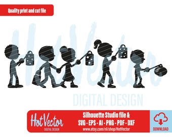 Saint Martin Lantern Parade svg dxf eps png pdf | Children Sing Clipart | Plotter Laser | Cut Craft File | Instant Download | Commercial use