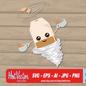 Crazy tea bag - DIGITAL DOWNLOAD - ai, eps, png, jpg - free commercial use